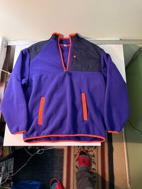 Women's Purple Fleece Pullover with Orange Trim